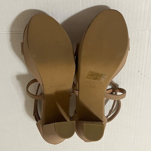 Y2K Strappy Platform Block Chunky Heel Sandal Women Sz 7 Soft Girl Glam Coquette - Picture 7 of 11